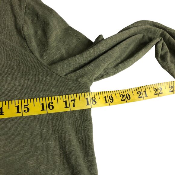 Talbots Top Womens XS Green Embroidered Tunic Split Neck 3/4 Sleeve Tassel Boho - Picture 11 of 11